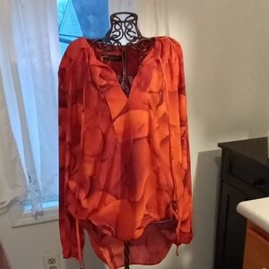 Chic Burnt Orange Women's Blouse